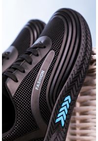 Casu - Czarne buty sportowe sznurowane casu 20y04/b. Kolor: czarny, wielokolorowy, niebieski