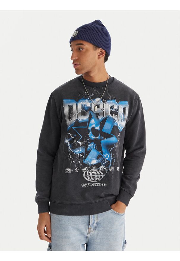 DC Shoes Bluza Skull Shock Crew EDYSF03251 Szary Regular Fit. Kolor: szary. Materiał: bawełna