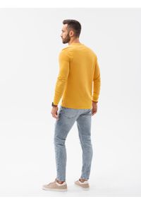 Ombre Clothing - Longsleeve męski bez nadruku L131 - musztardowy - XXL. Kolor: żółty. Materiał: bawełna. Długość rękawa: długi rękaw #4