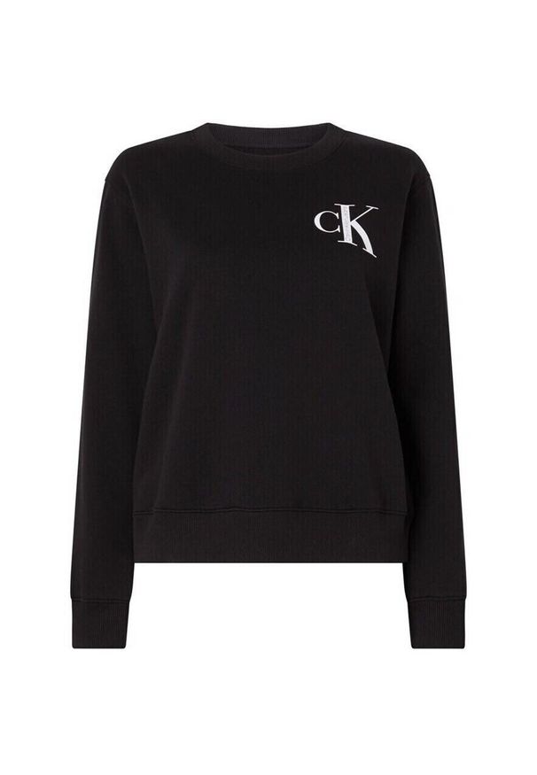 Bluza Calvin Klein Institutional Crew, Kobiety. Kolor: czarny. Materiał: materiał, bawełna
