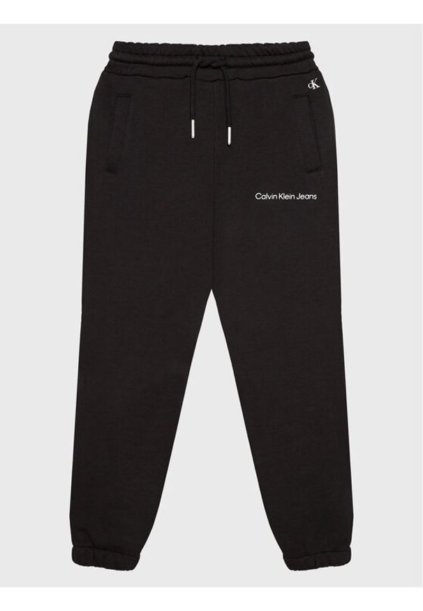 Calvin Klein Jeans Spodnie dresowe Logo IG0IG01509 Czarny Relaxed Fit. Kolor: czarny. Materiał: bawełna
