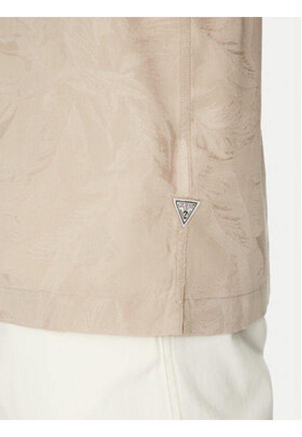 Guess Koszula M5GH26 WH7V2 Beżowy Regular Fit. Kolor: beżowy. Materiał: lyocell