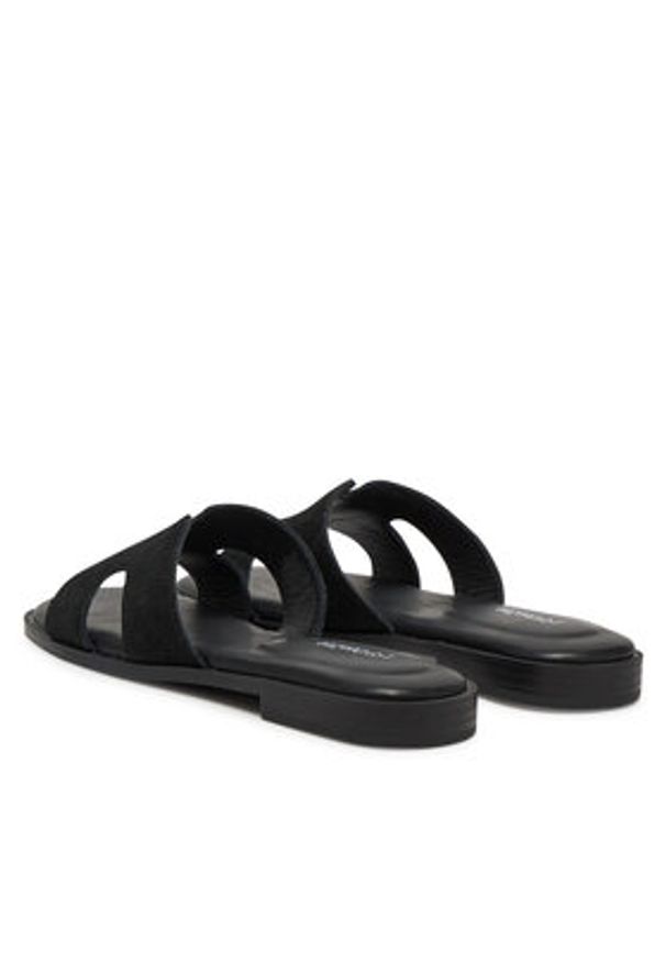 DeeZee Klapki DZ-S8A Czarny. Kolor: czarny. Materiał: skóra, zamsz