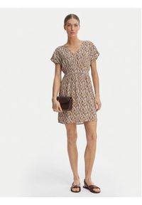 only - ONLY Sukienka letnia Nova 15342707 Beżowy ciemny Regular Fit. Kolor: beżowy. Materiał: wiskoza. Sezon: lato #3