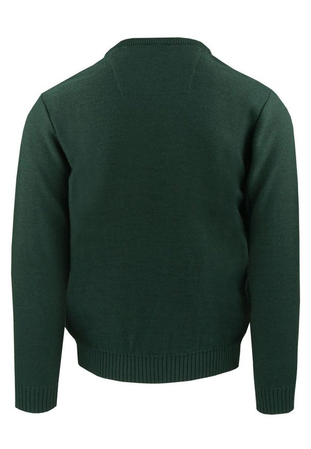 Sweter dla Mężczyzny - Lasota - Okrągły Dekolt, Ciemna Zieleń. Materiał: wełna, akryl. Sezon: zima, jesień