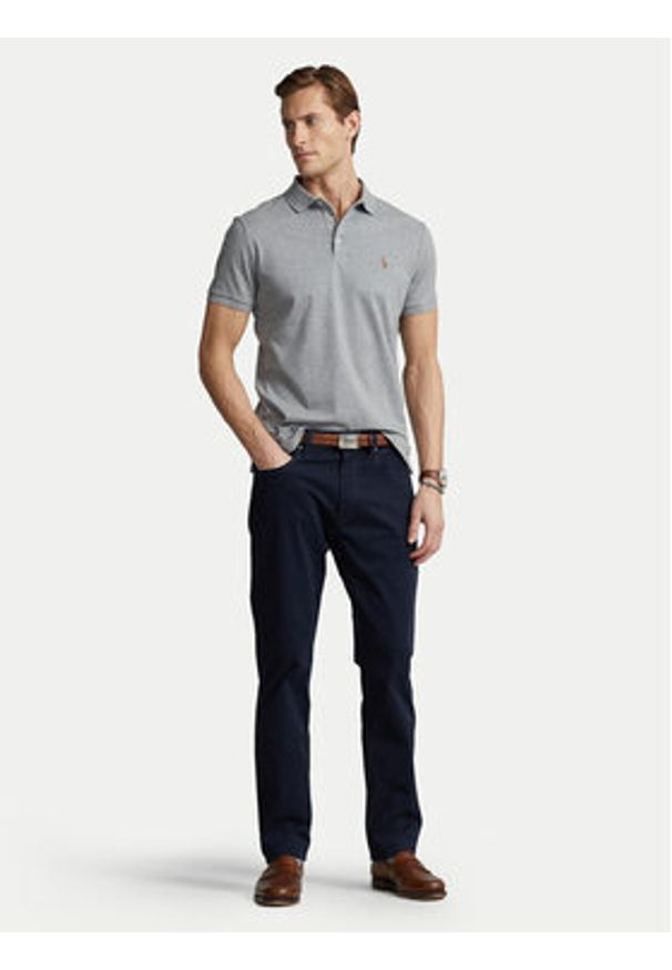 Polo Ralph Lauren Polo 710713130007 Szary Custom Slim Fit. Typ kołnierza: polo. Kolor: szary. Materiał: bawełna