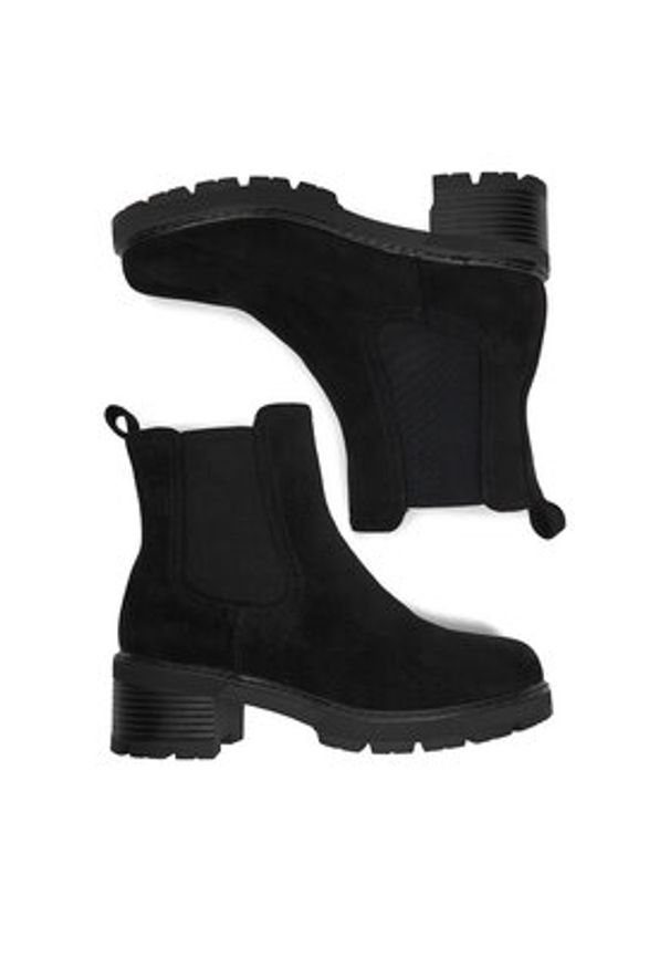 DeeZee Botki V2222-1 Czarny. Kolor: czarny. Materiał: materiał