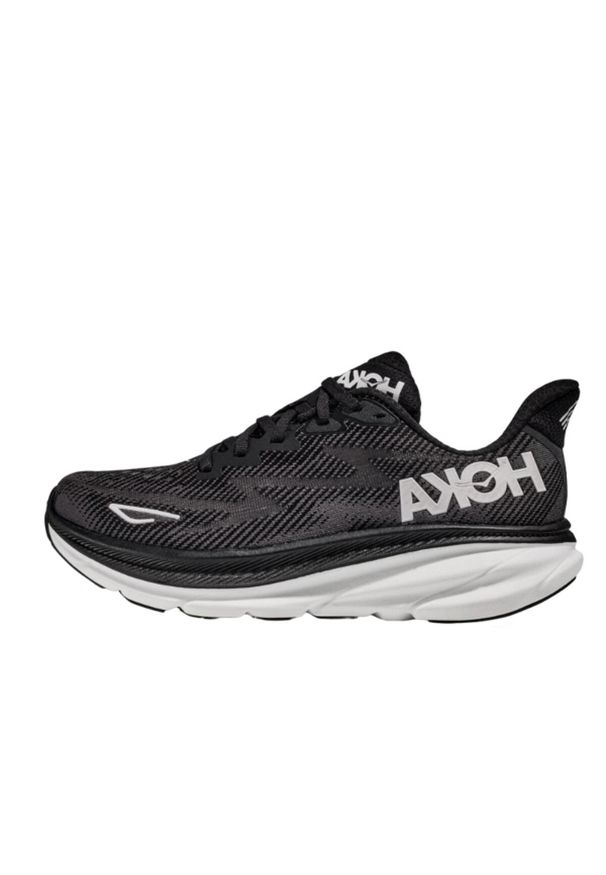 HOKA - Buty do biegania damskie Hoka One One Clifton 9. Zapięcie: sznurówki. Kolor: czarny. Materiał: materiał, syntetyk. Szerokość cholewki: normalna. Sport: bieganie
