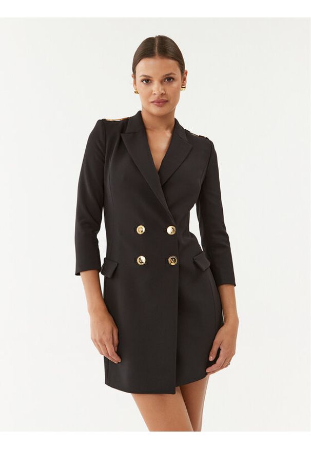 Sukienka elegancka Elisabetta Franchi. Kolor: czarny. Styl: elegancki