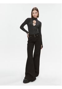 Versace Jeans Couture Bluzka 75HAFM48 Czarny Slim Fit. Kolor: czarny. Materiał: wiskoza #4
