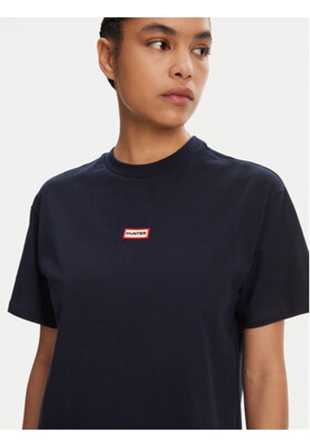 Hunter Sukienka codzienna Carron HARW0055251 Granatowy Regular Fit. Okazja: na co dzień. Kolor: niebieski. Materiał: bawełna. Typ sukienki: proste. Styl: casual