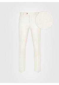 Pako Lorente - PAKO LORENTE - Beżowe spodnie ganiturowe z lnem. Kolor: beżowy. Materiał: len. Wzór: gładki. Sezon: wiosna, lato #6