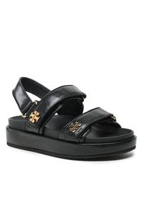 Tory Burch Sandały Kira Sport Sandal 144328 Czarny. Kolor: czarny. Materiał: skóra. Styl: sportowy