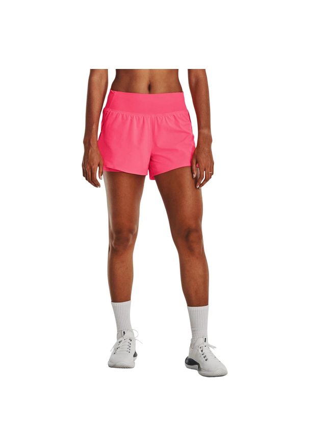 Spodenki sportowe damskie Under Armour Flex Woven 2-In-1. Kolor: różowy. Długość: krótkie. Sport: bieganie, fitness