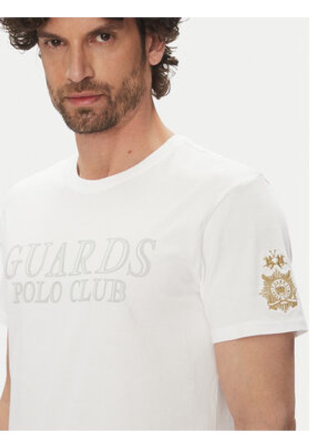 La Martina T-Shirt Anselm MARG31 JS206 Biały Regular Fit. Kolor: biały. Materiał: bawełna