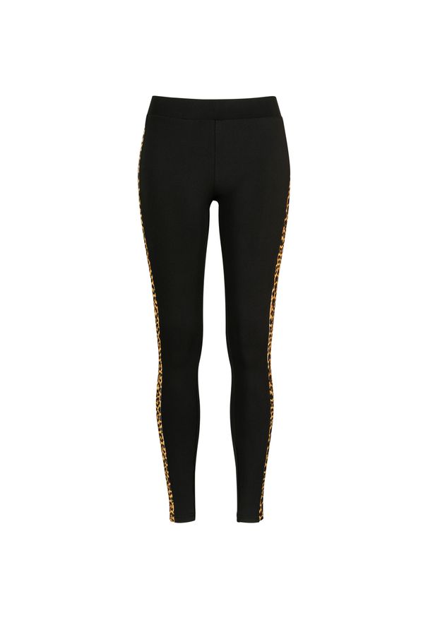Urban Classics - Damskie klasyczne legginsy w paski. Kolor: żółty, wielokolorowy, czarny. Wzór: paski