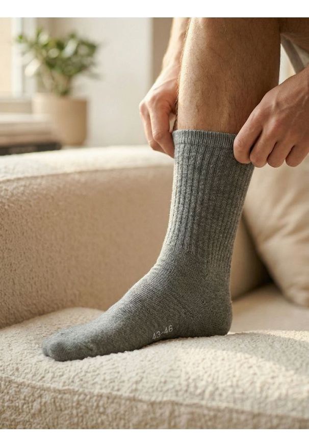 Sinsay - Długie skarpetki OEKO-TEX 7 pack - szary. Kolor: szary