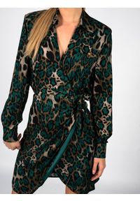 Pinko Sukienka "Alix" | 1G181B A097 | Kobieta | Zielony. Okazja: na co dzień. Kolor: zielony. Materiał: wiskoza. Długość rękawa: długi rękaw. Typ sukienki: kopertowe, proste. Styl: casual. Długość: midi #3