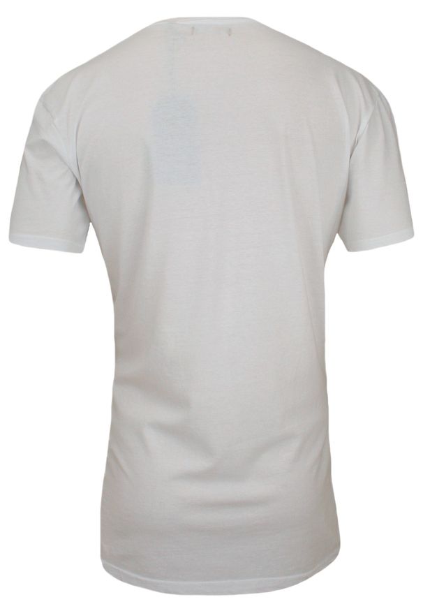 Biały, Przedłużony T-Shirt (Koszulka) z Dziurami 100% BAWEŁNA - Brave Soul, Męski. Kolor: biały. Materiał: bawełna