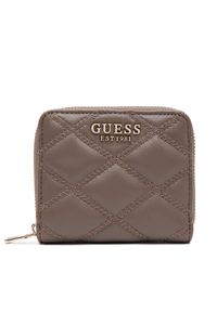 Guess Mały Portfel Damski SWQG96 32137 Brązowy. Kolor: brązowy. Materiał: skóra