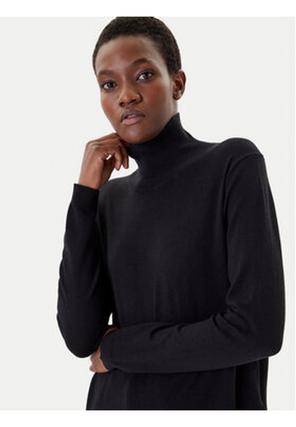 Weekend Max Mara Golf Kiku 2525366012 Czarny Regular Fit. Typ kołnierza: golf. Kolor: czarny. Materiał: jedwab