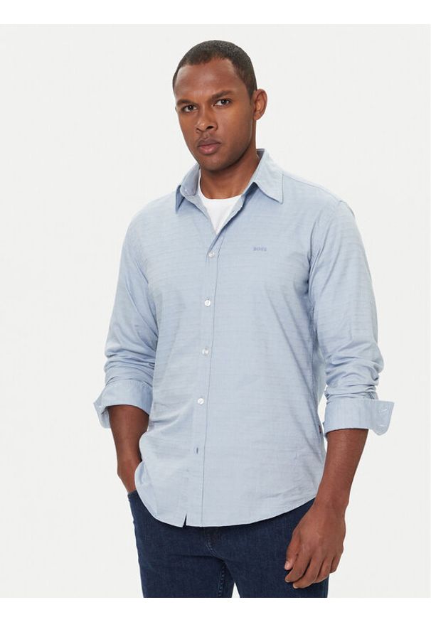 BOSS Koszula Relegant 50548959 Błękitny Regular Fit. Kolor: niebieski. Materiał: bawełna