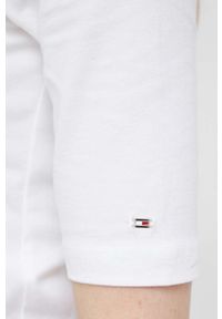 TOMMY HILFIGER - Tommy Hilfiger t-shirt damski kolor biały. Kolor: biały. Materiał: bawełna, dzianina. Długość rękawa: krótki rękaw. Długość: krótkie. Wzór: gładki #2