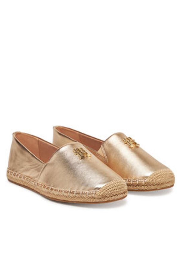 TOMMY HILFIGER - Tommy Hilfiger Espadryle FW0FW08652 Złoty. Kolor: złoty. Materiał: skóra