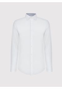 Pako Lorente - PAKO LORENTE – Biała koszula męska z kontrastowym wykończeniem. Kolor: biały. Materiał: bawełna. Długość rękawa: długi rękaw. Długość: długie. Wzór: gładki #7