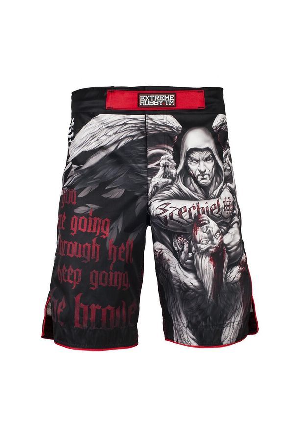 Spodenki do Grapplingu MMA BJJ K1 męskie EXTREME HOBBY EZECHIEL do MMA. Kolor: czarny. Materiał: poliester