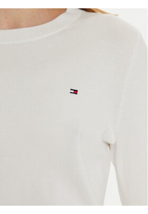 TOMMY HILFIGER - Tommy Hilfiger Sweter WW0WW44984 Écru Regular Fit. Materiał: syntetyk