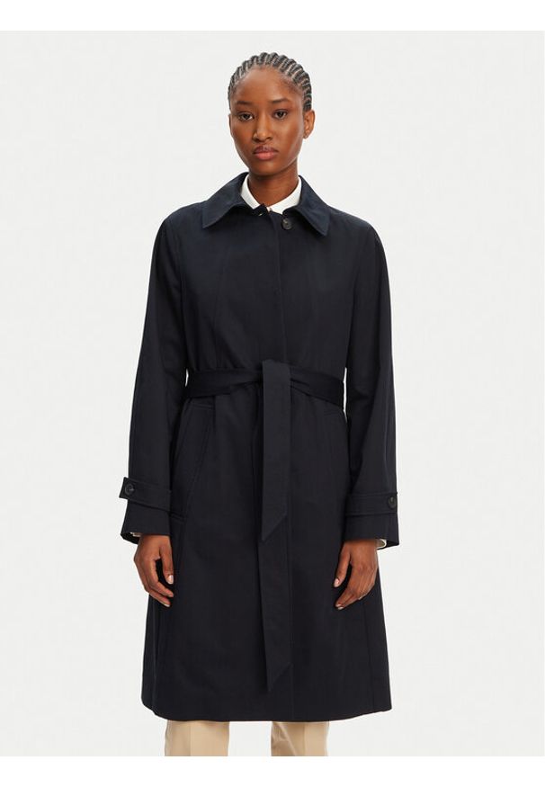 BOSS Płaszcz przejściowy Calexis 50543189 Granatowy Regular Fit. Kolor: niebieski. Materiał: bawełna