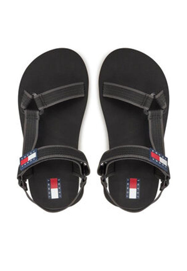 Tommy Jeans Sandały Tjm Casual Sandal EM0EM01563 Czarny. Okazja: na co dzień. Kolor: czarny. Materiał: materiał. Styl: casual