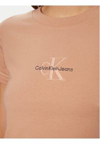 Calvin Klein Jeans T-Shirt Monologo J20J223563 Różowy Slim Fit. Kolor: różowy. Materiał: bawełna