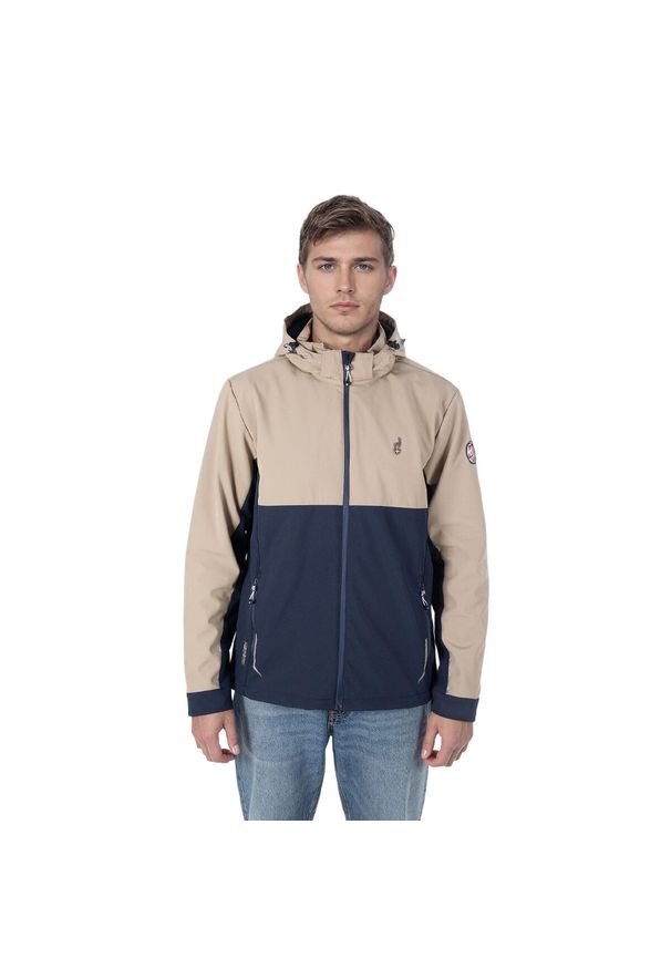 Aulp - Kurtka męska softshell AULP z odpinanym kapturem elastyczna oddychająca. Kolor: zielony. Materiał: softshell