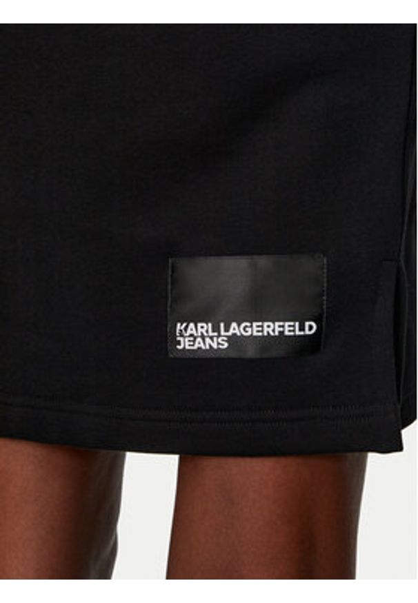 Karl Lagerfeld Jeans Sukienka dzianinowa 246J1308 Czarny Relaxed Fit. Kolor: czarny. Materiał: bawełna