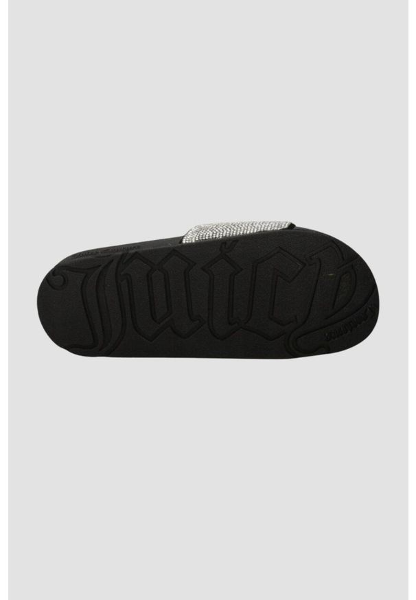 Juicy Couture - JUICY COUTURE Czarne klapki Donna Diamante Slider. Kolor: czarny