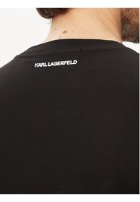 Karl Lagerfeld - KARL LAGERFELD T-Shirt 755061 542241 Czarny Regular Fit. Typ kołnierza: dekolt w karo. Kolor: czarny. Materiał: bawełna