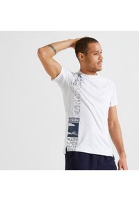 DOMYOS - Koszulka fitness cardio 120. Kolor: biały. Materiał: materiał, poliester. Wzór: ażurowy. Sport: fitness #1