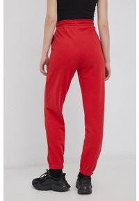 only - Only Spodnie bawełniane damskie kolor czerwony gładkie. Kolor: czerwony. Materiał: bawełna. Wzór: gładki #3