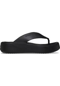 Crocs - Japonki plażowe damskie Getaway Platform Flip. Okazja: na plażę. Kolor: czarny. Obcas: na platformie. Styl: sportowy