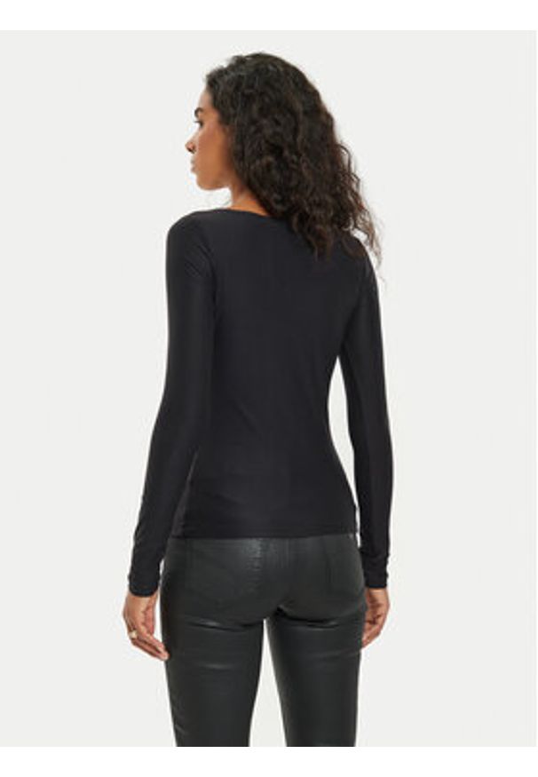 Guess Bluzka Amira W4BP09 KCDE0 Czarny Slim Fit. Kolor: czarny. Materiał: syntetyk