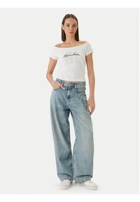 Guess Jeans T-Shirt W6GI07 J1314 Biały Regular Fit. Kolor: biały. Materiał: bawełna #4