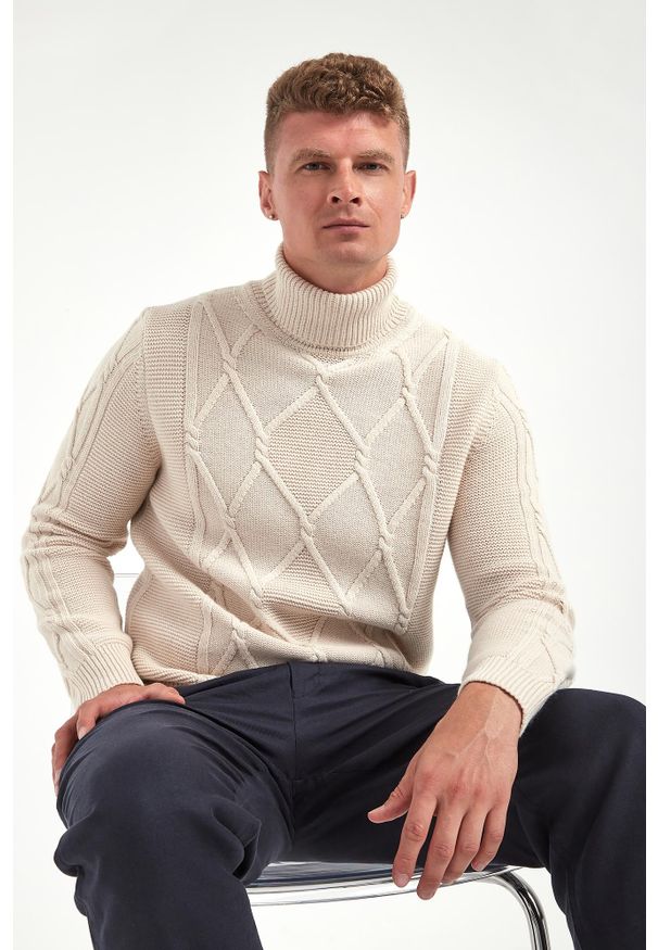 Golf męski z wełną Liono JOOP!. Typ kołnierza: golf. Materiał: wełna