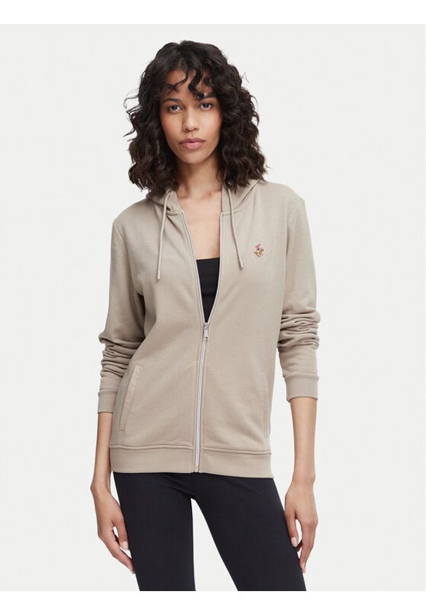 Beverly Hills Polo Club Bluza P-SS26W-F546540 Beżowy Regular Fit. Typ kołnierza: polo. Kolor: beżowy. Materiał: bawełna