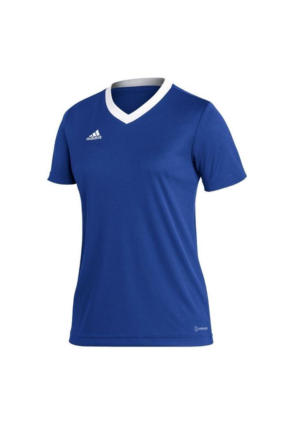 Koszulka piłkarska damska Adidas Entrada 22 Jersey. Kolor: biały, niebieski, wielokolorowy. Materiał: jersey. Sport: piłka nożna