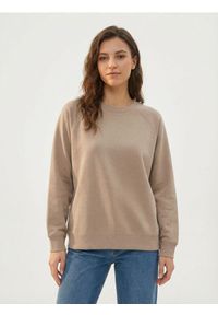 Sinsay - Bluza crewneck basic - brązowy. Kolor: brązowy
