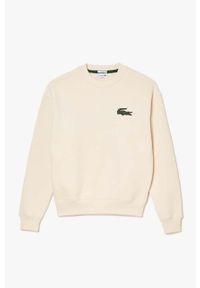 Lacoste bluza bawełniana męska kolor beżowy z aplikacją. Kolor: beżowy. Materiał: bawełna. Wzór: aplikacja #4