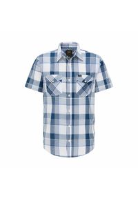 Lee - LEE SS REGULAR SHIRT MĘSKA KOSZULA MATERIAŁOWA NAVY L66VMF35 112116671. Materiał: materiał