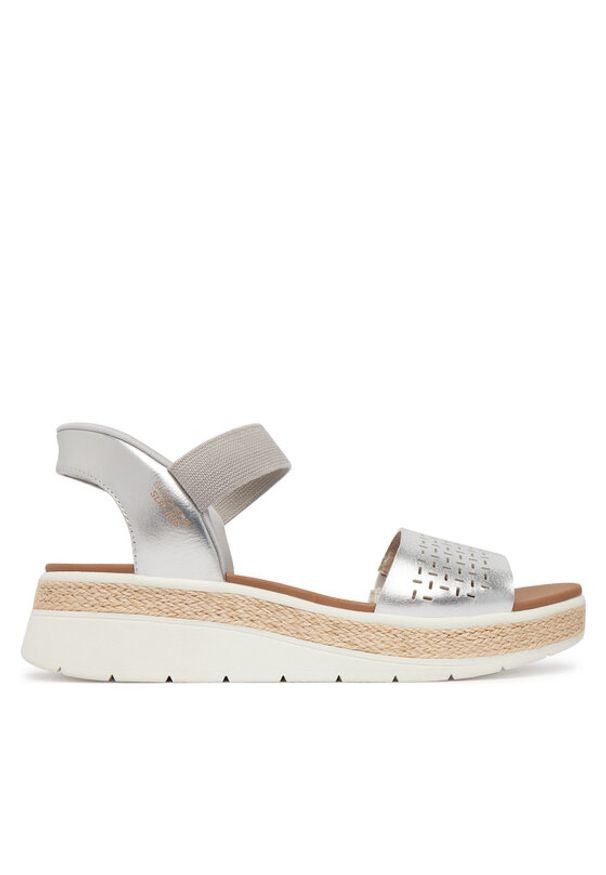 skechers - Skechers Sandały Bobs Sun Ray 114415/SIL Srebrny. Kolor: srebrny. Materiał: skóra